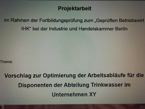 Ihk projektarbeit geprüfter - projektarbeit,