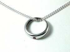 925 Silber Kette mit Taufring