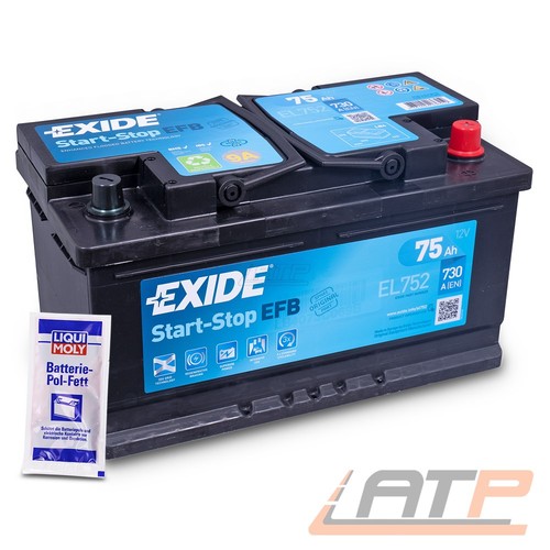 Exide autobatterie 12v 75ah - exide,