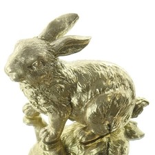 SCHEULEN Oster-Deko Hase Aladin sitzend antik-goldfarben 12 cm - Polyresin
