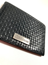 Gianni Versace Geldbörse Portemonnaie Vintage '88 Leder Schwarz Wallet Italy