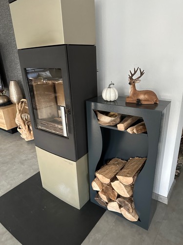 Wooden shelf firewood - firewood, basket