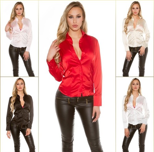 Koucla damen bluse satin look - damen,
