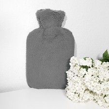 Kuschelig weiche Bettflasche Wärmflasche grau Standartgröße Langanhaltende Wärme