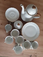 Kaffeeservice weiß mit Goldrand 38 teilig Winterling 12 Personen 