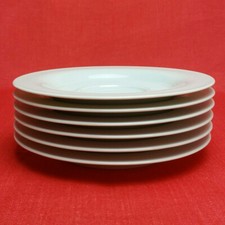 6 Arzberg Move Seguenze Weiß Rillenstruktur Suppen-Untertassen 17.5 cm Porzellan