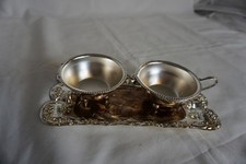 Milchkännchen & Zuckerschale auf Tablett, versilbert
