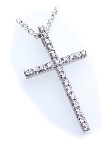 Anhänger kreuz brillant 27 - anhänger, 0,27