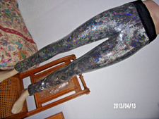 AMERICAN RETRO 36 Stretch Pailletten Diskohose neu silber bunt Schlüpfhose top!!