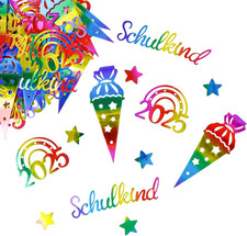 100 Stück Einschulung Konfetti Set 2025 - Bunte Tischdeko für Schulanfang,Bunte 