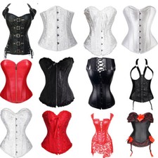 Reißverschluss Vollbrust sexy Kunstleder Corsage Korsett Vintage Korsage Gothic