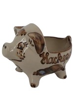 HEYDE KERAMIK Dekoschale Schwein Porzellan Beige Schriftzug Hacker