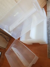 6 X IKEA  Einsatz für Aufbewahrungsbox SAMLA  transparent Boxeinsatz Griff