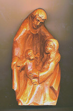 Hl Familie Ton-Figur aus dem Atelier schön und selten , Massiv