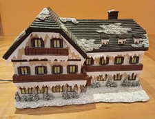 Lichthaus "Bauernhaus" mit Farbwechsel Weihnachten Deko Gebäude Keramik Winter