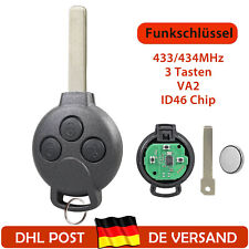 Funk Schlüssel 433MHz für Smart 451 Fortwo Coupe Cabrio 2009 2010 2011 2012 2013