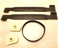 2 Rasenmähermesser+Antriebsriemen Grizzly Tools ERM 1846 GT