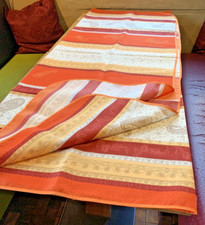 Wasserabweisende große Tischdecke, orange, beige, Ornamente, 240 x 150 cm