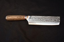 Nakirimesser  ca. 17 cm Edelstahlklinge  -  Nakiri mit gehämmerter Oberfläche