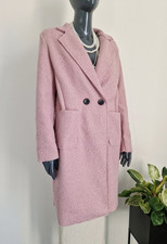 Schöner italienischer Bouclé Mantel mit Knopfverschluss Halblang 38 40 42