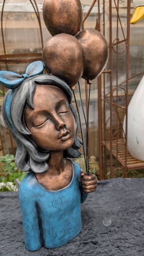 Deko figur mädchen - mit, ballon