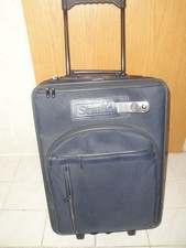 STRATIC Trolley, blau, 2 Rollen,2 Standfüße, höhenverstellbare Teleskopstange