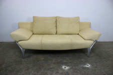 Rolf Benz Modell1600 Couch Gelb Veloursleder Dreisitzer Funktion Sofa