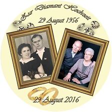 10 bis 28 cm runder Tortenaufleger Tortenbild Fototorte Zuckerbild Hochzeit 0028