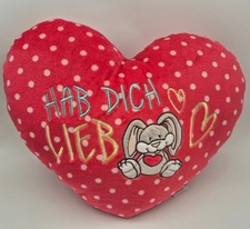 Nici Herzkissen Rot "Hab Dich Lieb" Hase mit Herz (40cm) Kuscheln Guter Zustand