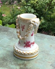 Meissen Kerzenhalter Vase Kerzenleuchter Hofdrache Widder Girlanden 8cm 1.Wahl