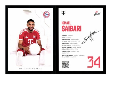 Ismael saibari autogrammkarte - ismael,