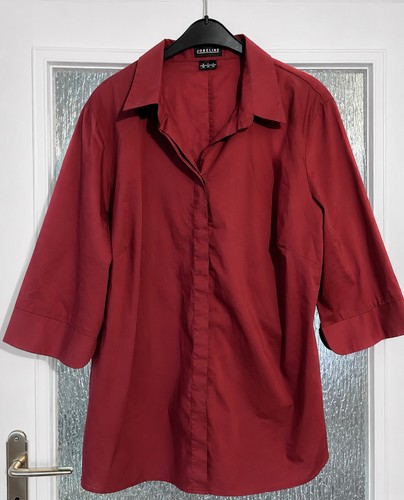 Jobline bluse weinrot - bluse, 🌸