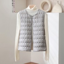 Damen Daunenmantel Weste Tanktops Gilet Cardigan Retro Jacke Winter