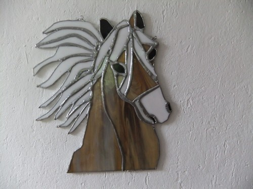 Tiffany fensterbild pferdkopf - tiffany,