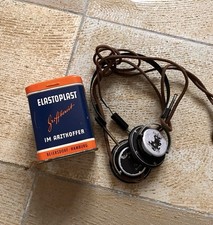 Doppelkopfhörer Telefunken E.H.333 + Blechdose Elastoplast