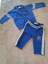 Süßes Set Baby Weste + Joggerhose, Noppies, blau, Gr. 80/86