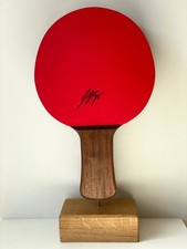 Tischtennis Holz Skulptur 52cm - Handarbeit - Mit Timo Boll Autogramm - Unikat