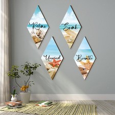4 Stück Strand Wandkunst