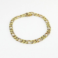 Armband Figaro 585/-14k Gelb-/Rot-/Weißgold Tricolor Dia. 19,5 cm, 5,3 mm -1442