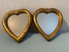 2 Stück Herzspiegel  Alter Spiegel Shabby Vintage 60er Jahre