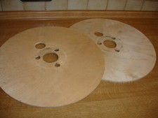 2x  KABELTROMMEL HOLZTROMMEL Scheibe Tisch  D=40cm, Dicke=7mm, 5 Löcher