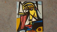ORIGINAL  AVANTGARDE  ÖLGEMÄLDE  " Pablo Picasso ", signiert .