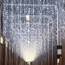 10-20M LED Eisregen Lichterkette IP44 Lichternetz Weihnachtdeko Lichtervorhang
