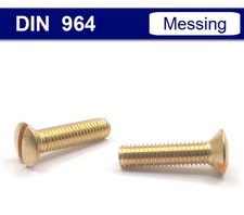 Linsensenkkopfschrauben DIN 964 Schlitz - M3 M4 M5 M6 M8 - Messing - gelb gold