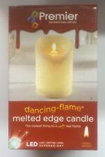 Premier Creme 13cm Batterie LED Tanzende Flamme Flackernd Schmelzrand Kerze