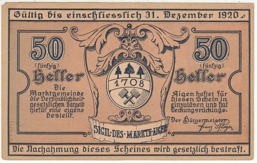 *Notgeldschein*Marktgemeinde