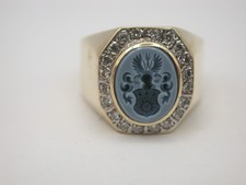 klassischer Herren Ring mit Wappen in Gold  Größe 63