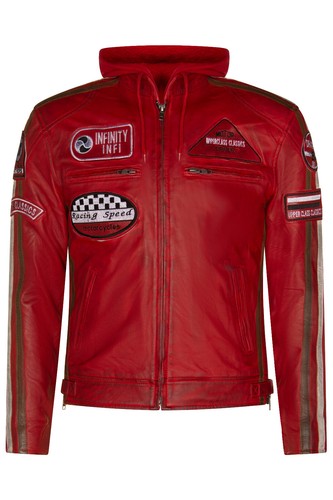 Herren rot leder - leder, jacke