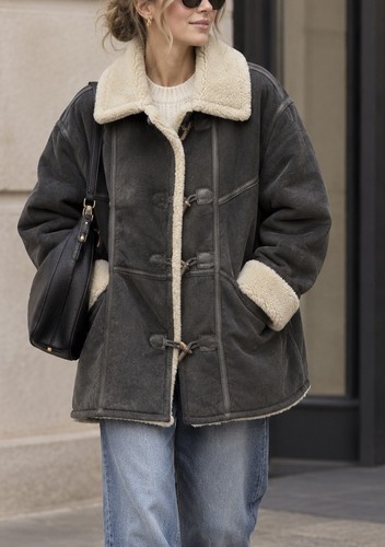 Vintage lammfelljacke parka - lammfelljacke,