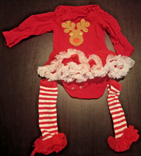 Strampelanzug Body Weihnachten Babybekleidng rot elch set
